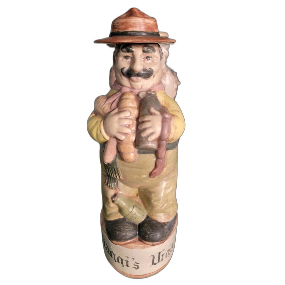 5 Vintage 1970s Alberta's Mold Hand Painted Ceramic Liquor Decanters w Lids - Picture 16 of 16